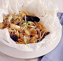 Рецепты: Спагетти в пергаменте